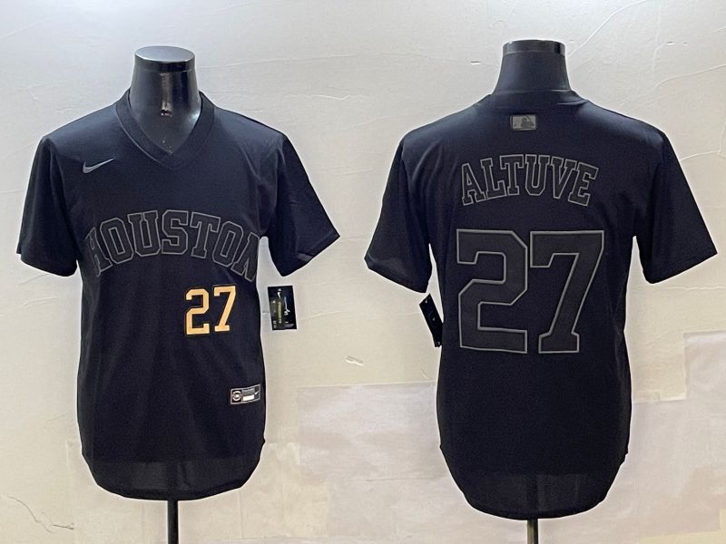 Men Houston Astros #27 Altuve Black Game Fashion 2025 Nike MLB Jersey style 6